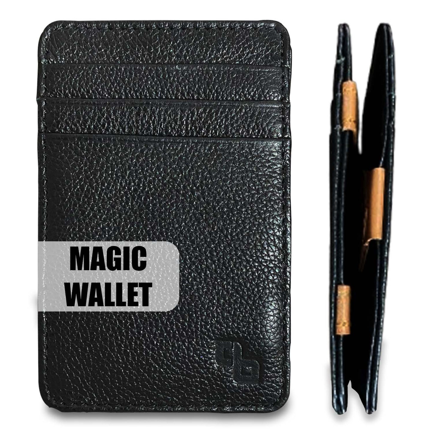 Leather Magic Wallets For Men - Classic Design, Unique Leather Card Holder - Stylish & Durable Men's Wallets Leather In(Black)