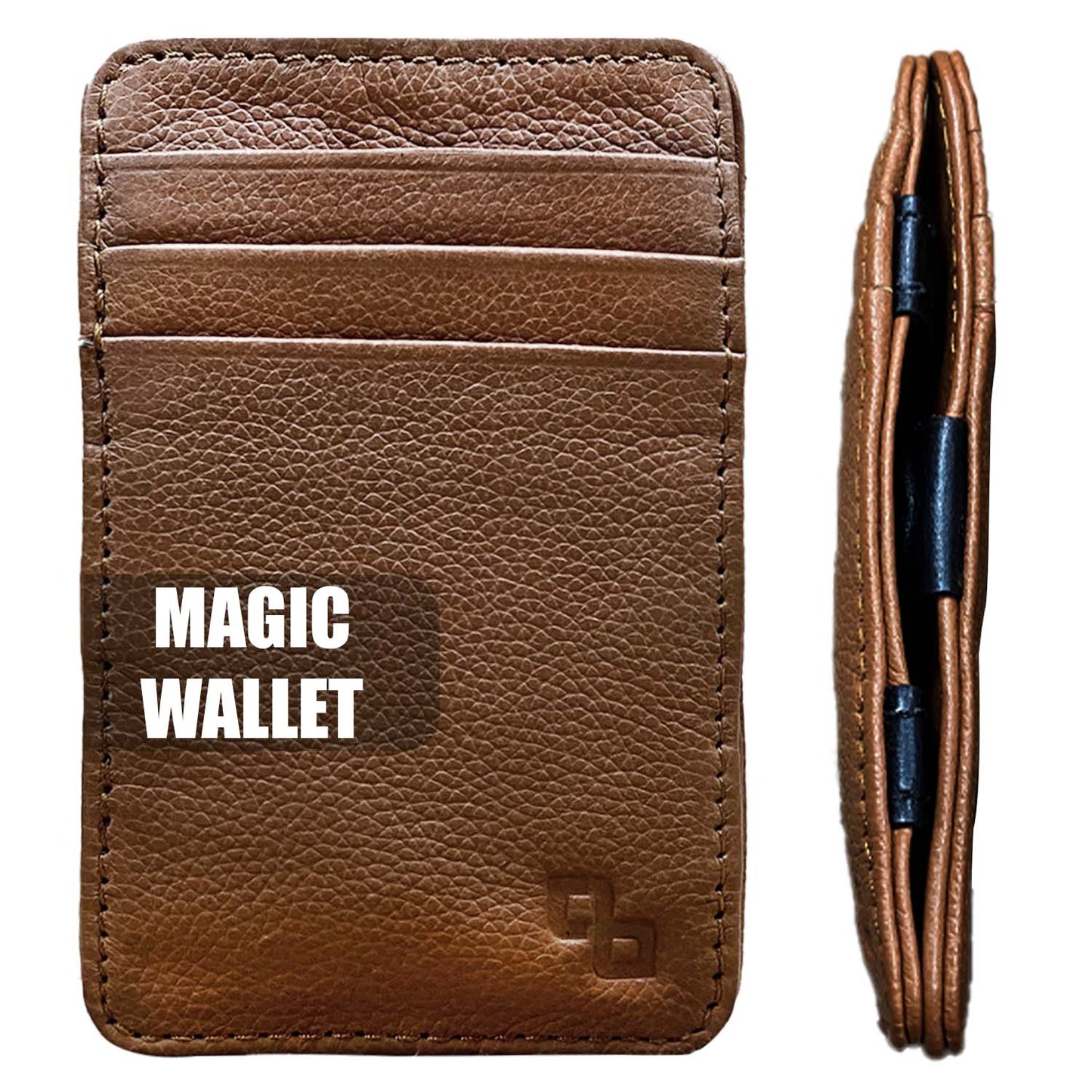 Leather Magic Wallets For Men - Classic Design, Unique Leather Card Holder - Stylish & Durable Men's Wallets Leather In (Brown)