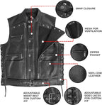 COGOBUSH Black Men’s Genuine Cowhide Motorcycle Vest – Concealed Carry, 12 Pockets, Adjustable Fit
#COGOBUSH #MensMotorcycleVest #CowhideLeather #BlackLeatherVest #ConcealedCarryVest #MotorcycleGear #BikerStyle #LeatherVest