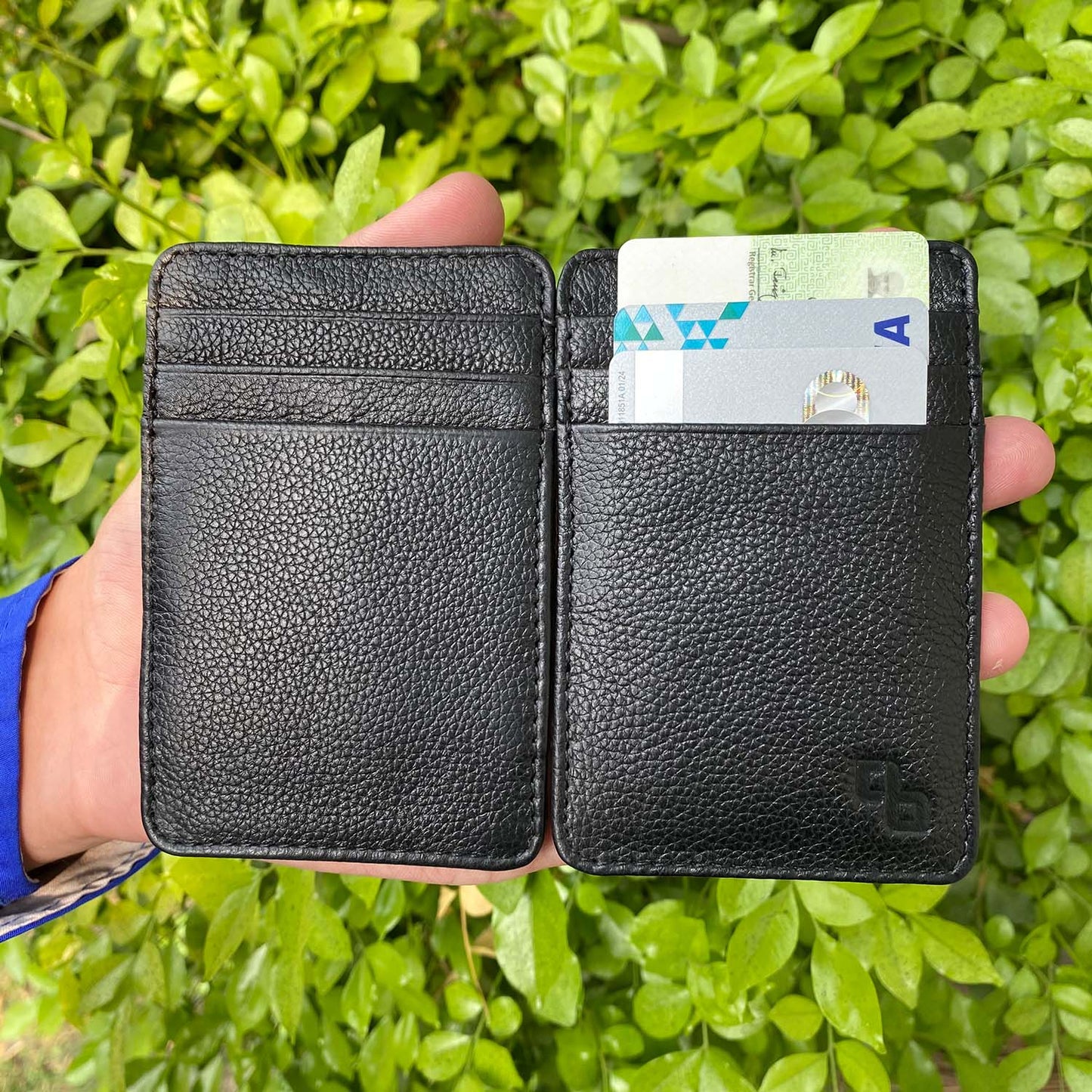 Leather Magic Wallets For Men - Classic Design, Unique Leather Card Holder - Stylish & Durable Men's Wallets Leather In(Black)