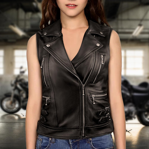 COGOBUSH Black Women’s Genuine Sheep Leather Black Motorcycle Vest – Concealed Carry, Red Lining, Adjustable Fit
#COGOBUSH #WomensMotorcycleVest #LeatherVest #SheepLeather #BlackLeatherVest #ConcealedCarryVest #BikerStyle #MotorcycleGear